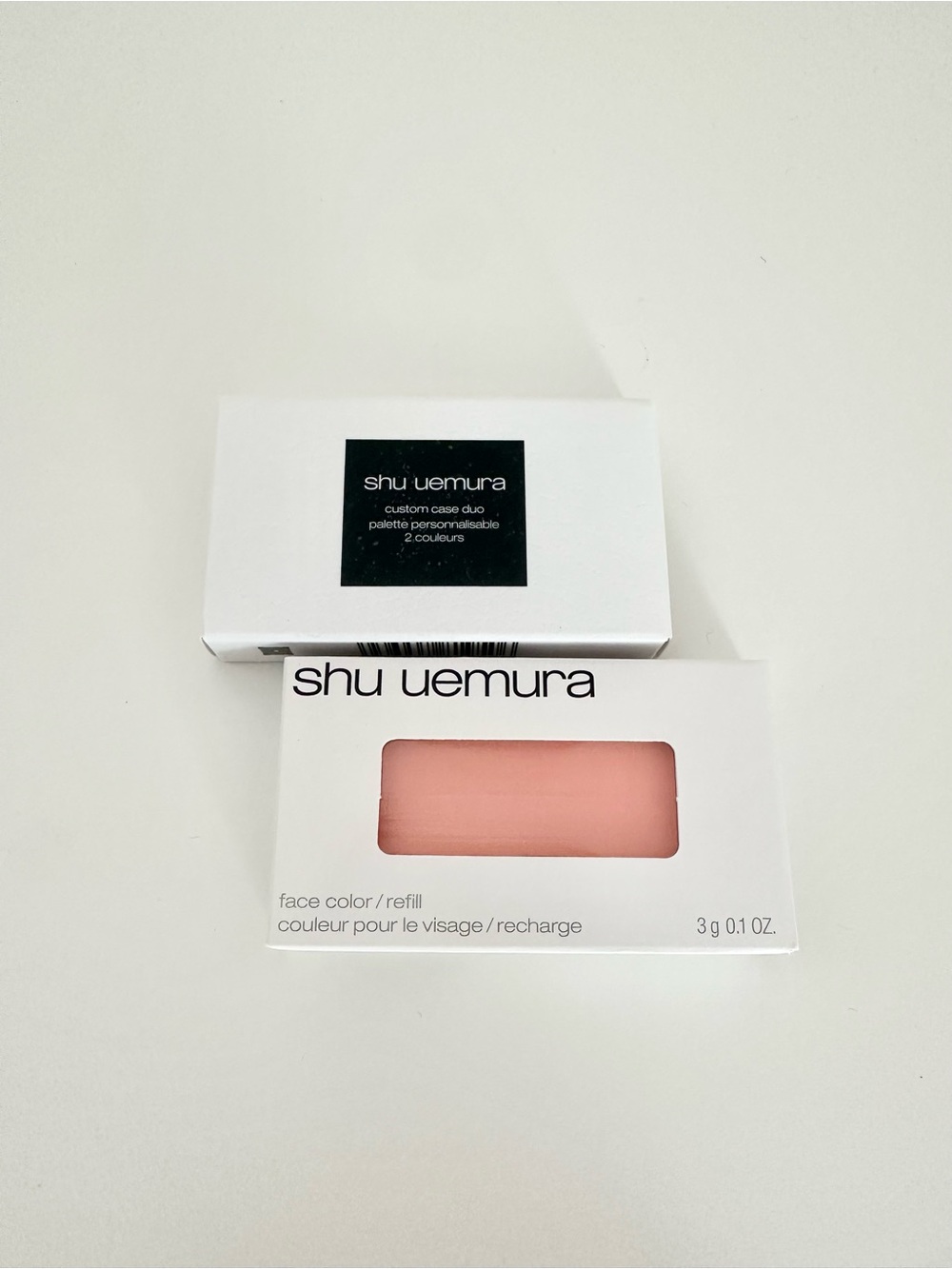 NWT Shu Uemura Face Color Blush M345 Sumomo Coral Refill + Custom Case Duo